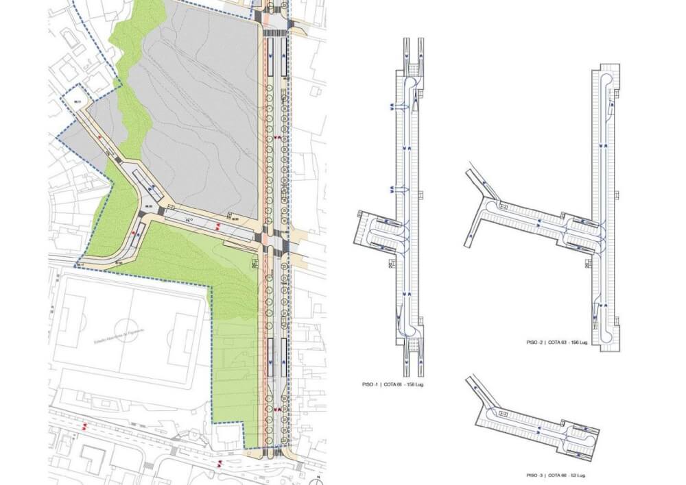 Projeto novo parque subterrâneo em Santo Tirso, e uma nova rua?